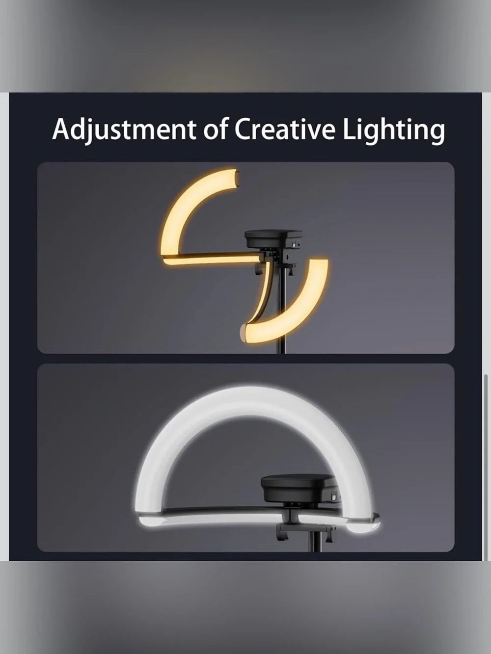 Portable Ring Light with Stand, 4000mAh Cordless 10
